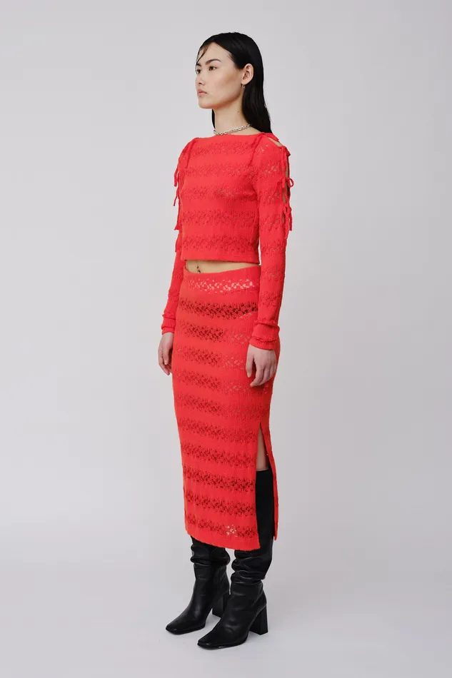 Oakleigh 8211 Red Women Skirts and Shorts Wonhundred