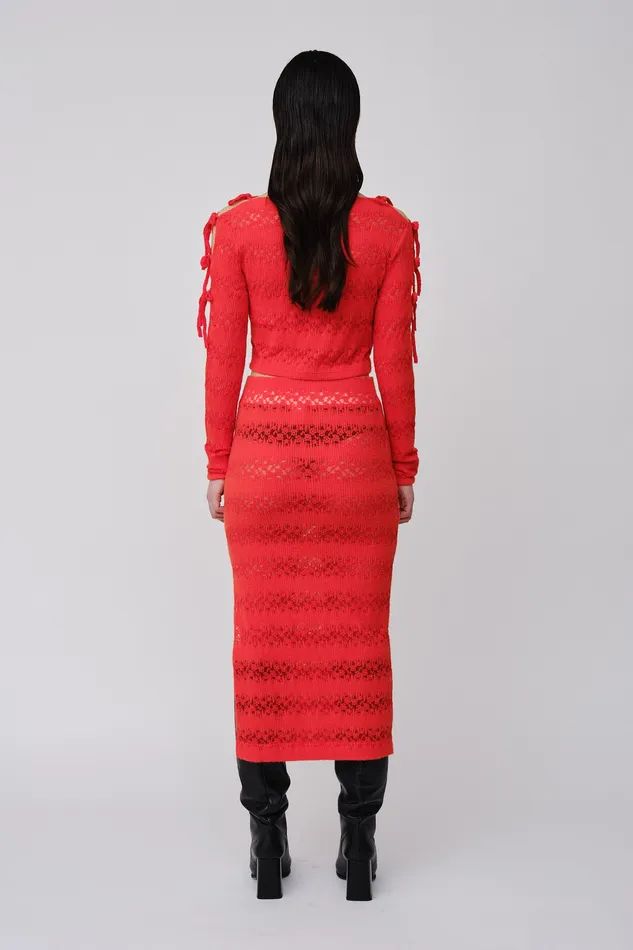 Oakleigh 8211 Red Women Skirts and Shorts Wonhundred