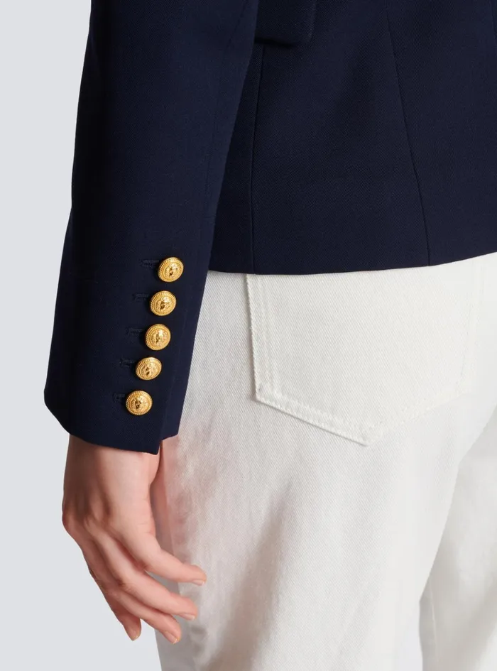 Onebutton Wool Blazer Navy Women Balmain Jackets And Blazers