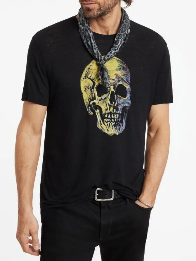 PAINTED SKULL TEE Black Clothing John Varvatos Polos