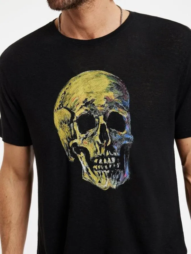 PAINTED SKULL TEE Black Clothing John Varvatos Polos