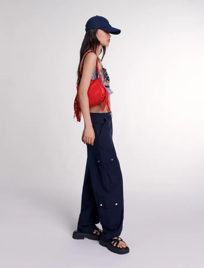 Pants and Jeans Women Maje Cargo Trousers Navy