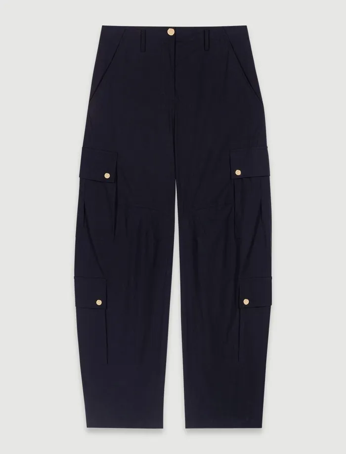 Pants and Jeans Women Maje Cargo Trousers Navy