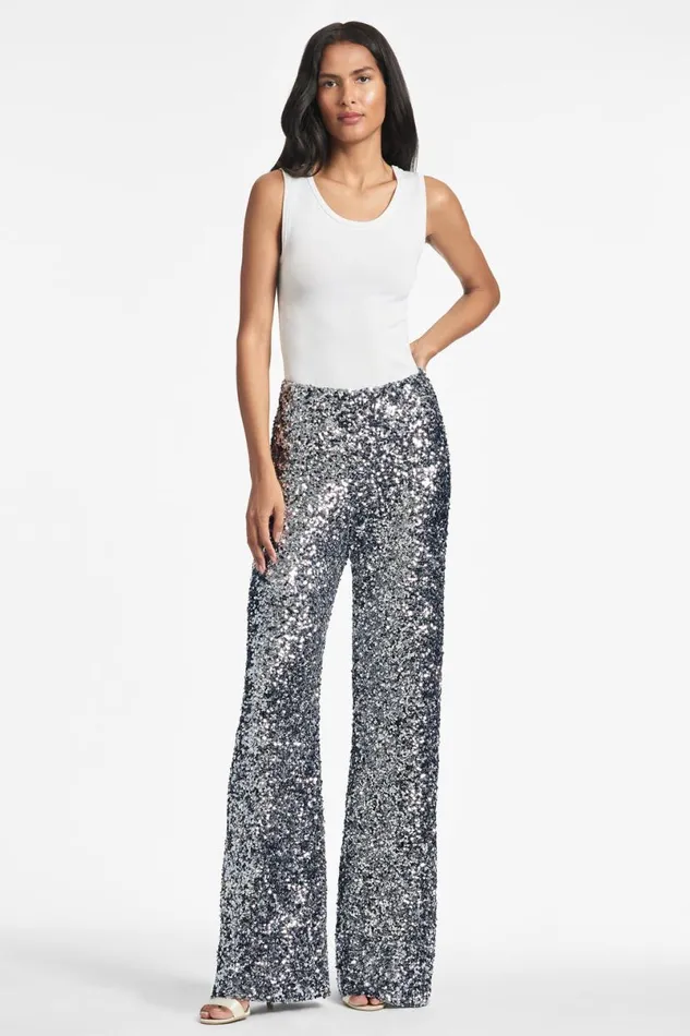 Pants and Jumpsuits Women Sachin and Babi Sequin Alli Pant 8211 Gunmetal