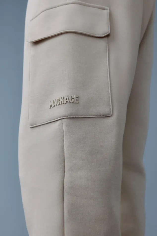 Pants and Shorts Men Mackage MARVINR Double Face Jersey Cargo Sweatpants Trench