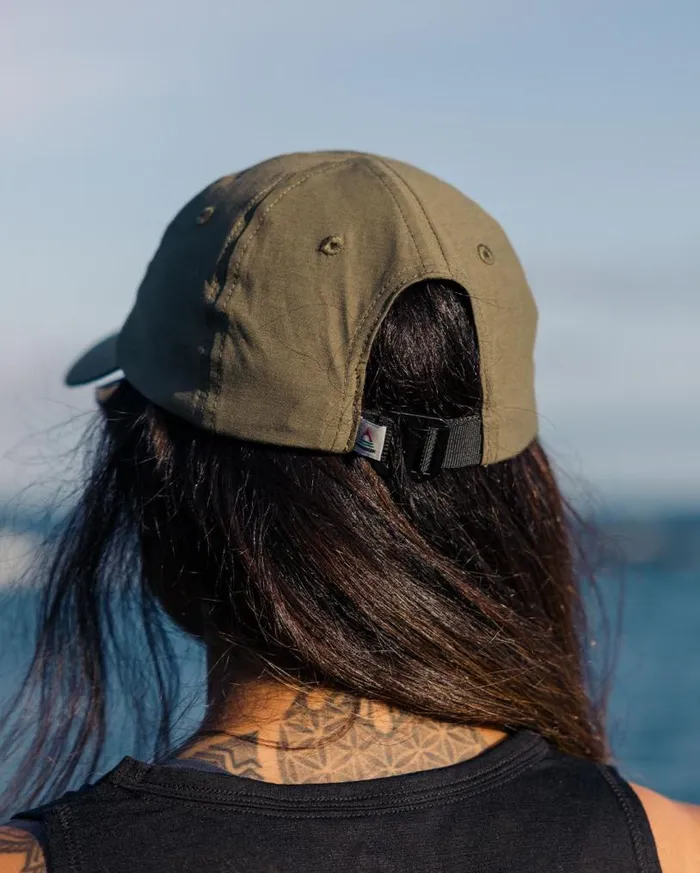 Passenger Clothing Active Recycled 6 Panel Cap Dusty Olive WomenMen Caps and Hats