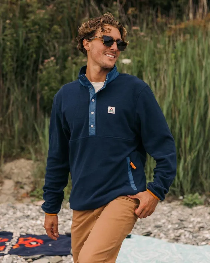 Passenger Clothing Adrift Recycled Polar Fleece Deep Navy Men Fleece