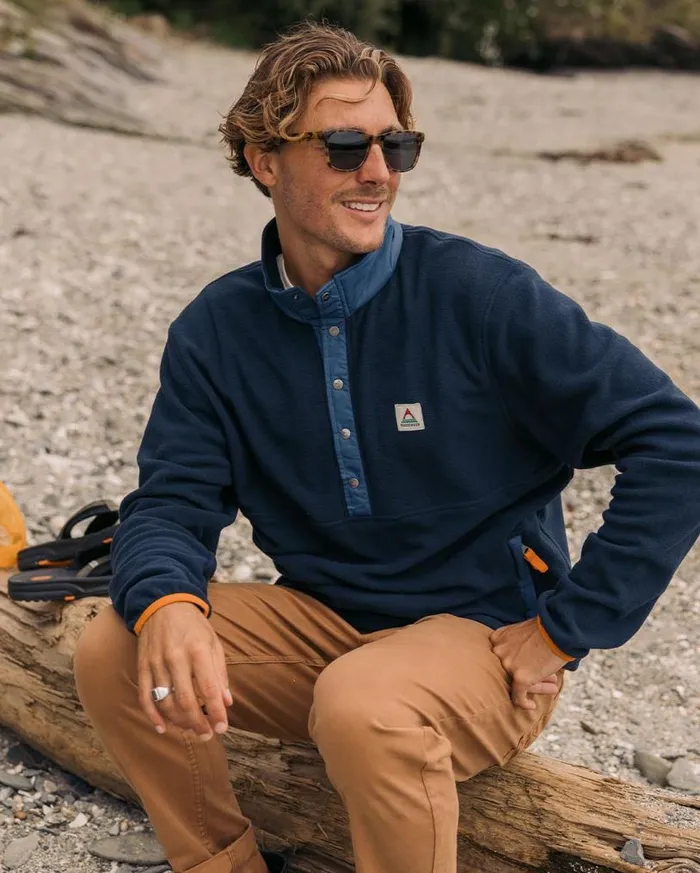 Passenger Clothing Adrift Recycled Polar Fleece Deep Navy Men Fleece