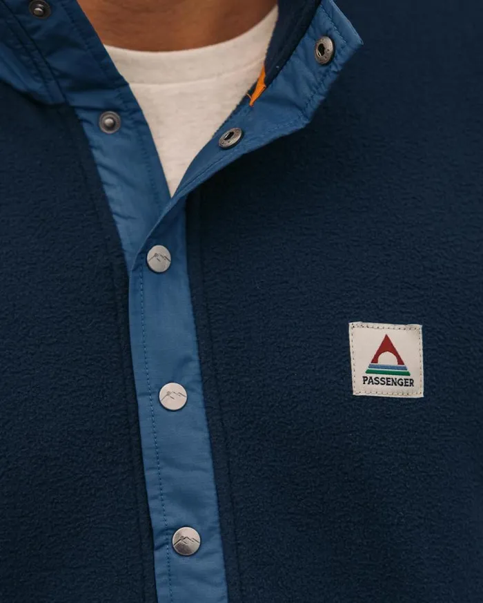 Passenger Clothing Adrift Recycled Polar Fleece Deep Navy Men Fleece