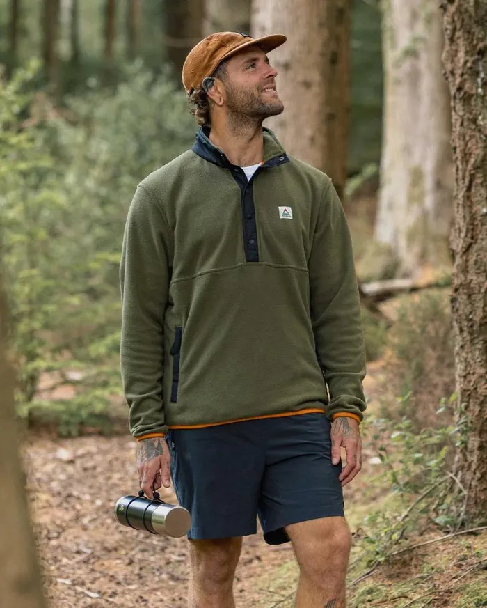 Passenger Clothing Adrift Recycled Polar Fleece Khaki Men Fleece