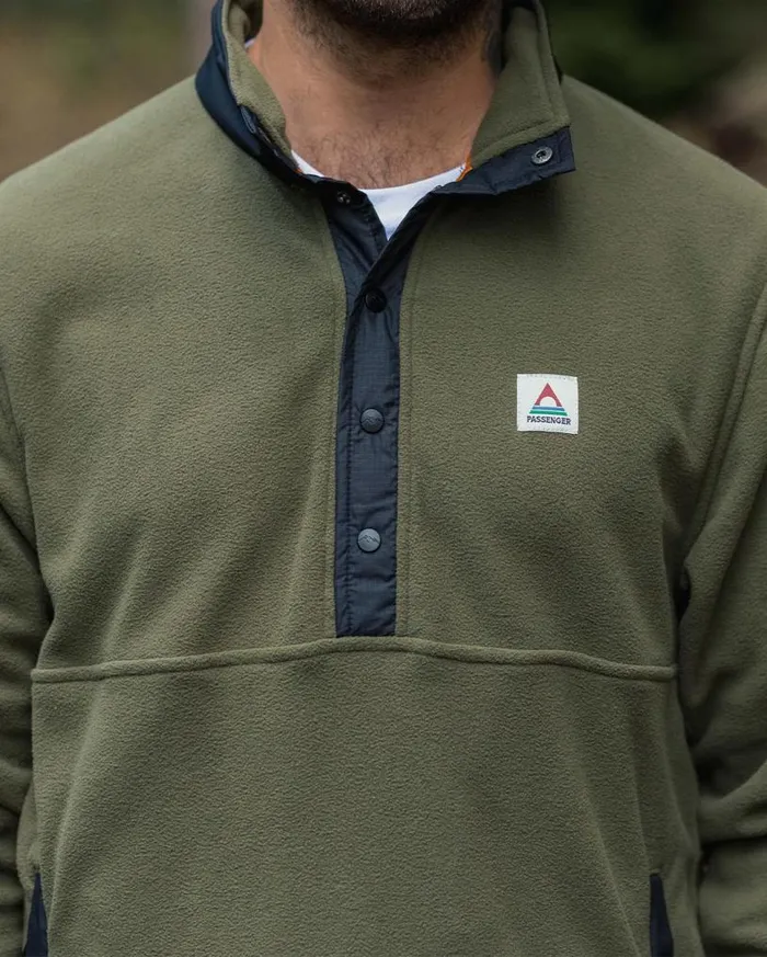 Passenger Clothing Adrift Recycled Polar Fleece Khaki Men Fleece