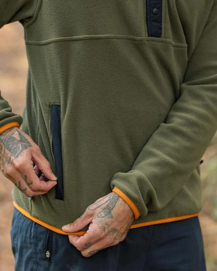Passenger Clothing Adrift Recycled Polar Fleece Khaki Men Fleece