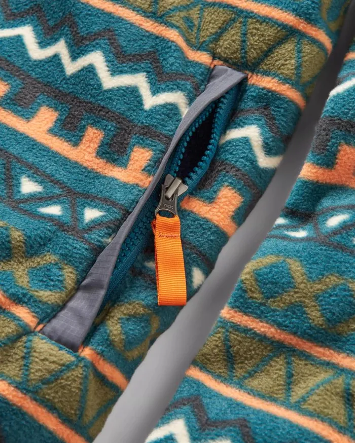 Passenger Clothing Adrift Recycled Polar Fleece Retro Geo Mediterranean Men Fleece