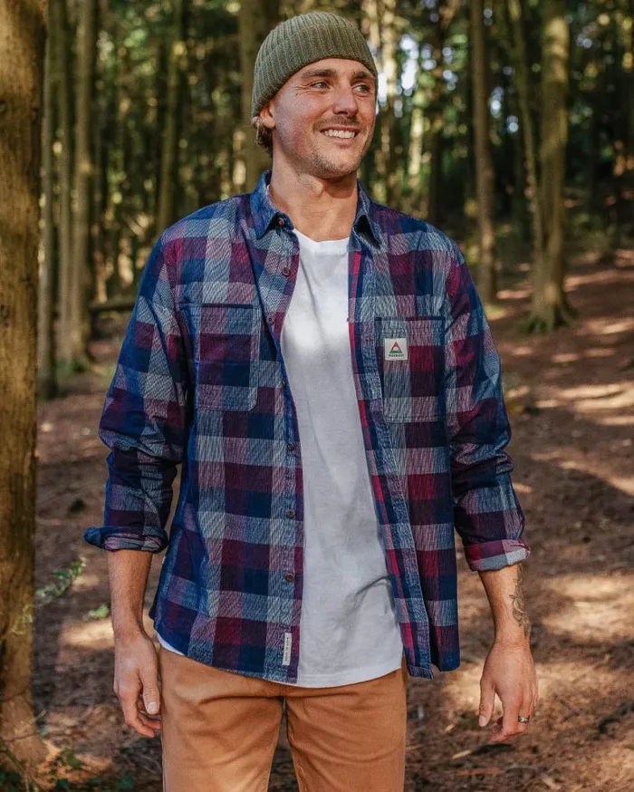 Passenger Clothing Backcountry Cord Check Shirt Rich Navy Men Shirts