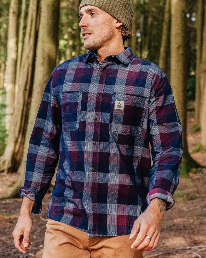 Passenger Clothing Backcountry Cord Check Shirt Rich Navy Men Shirts