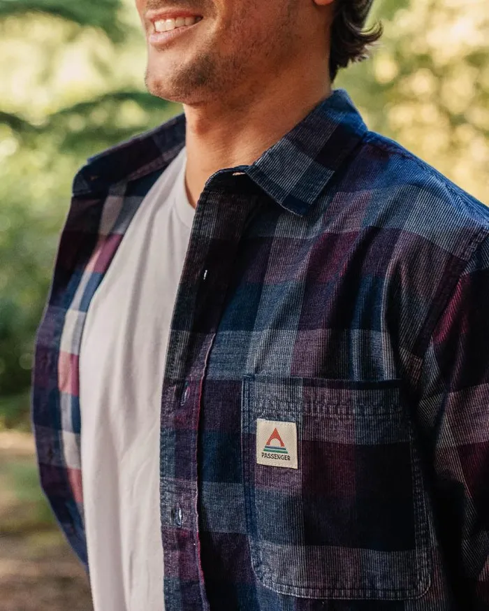 Passenger Clothing Backcountry Cord Check Shirt Rich Navy Men Shirts