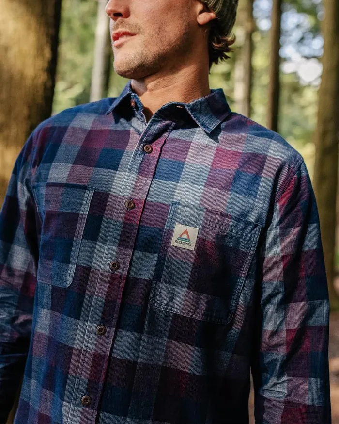 Passenger Clothing Backcountry Cord Check Shirt Rich Navy Men Shirts
