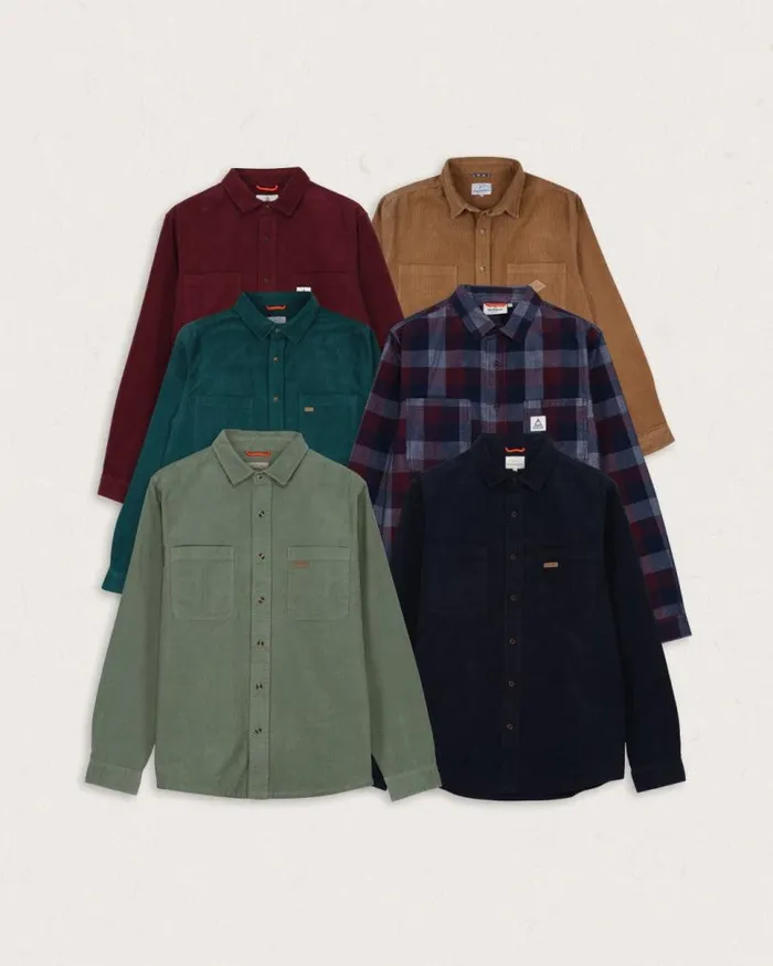 Passenger Clothing Backcountry Cord Check Shirt Rich Navy Men Shirts