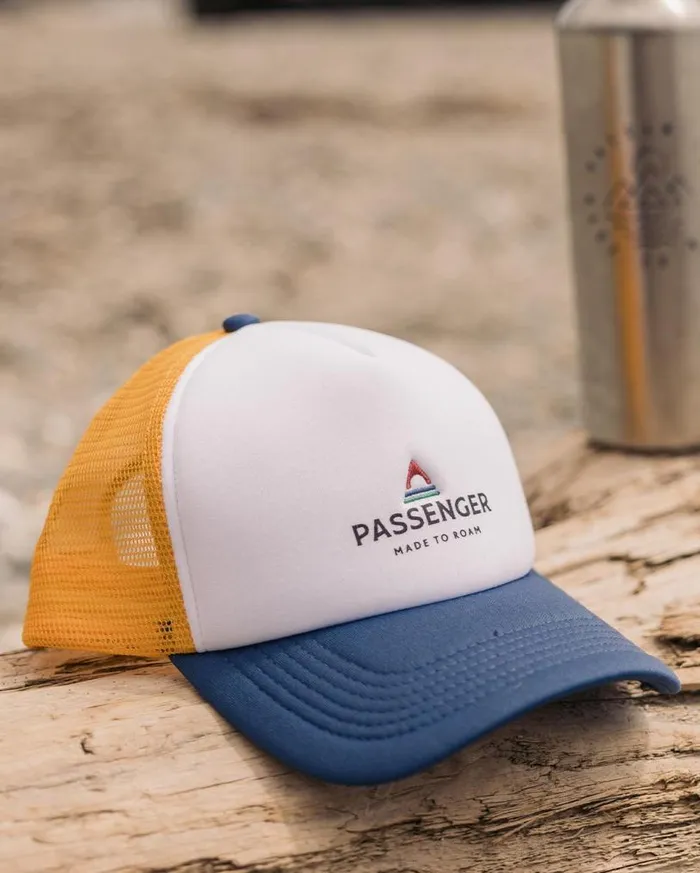 Passenger Clothing Beechey Snapback Trucker Cap Dark Denim WomenMen Caps and Hats