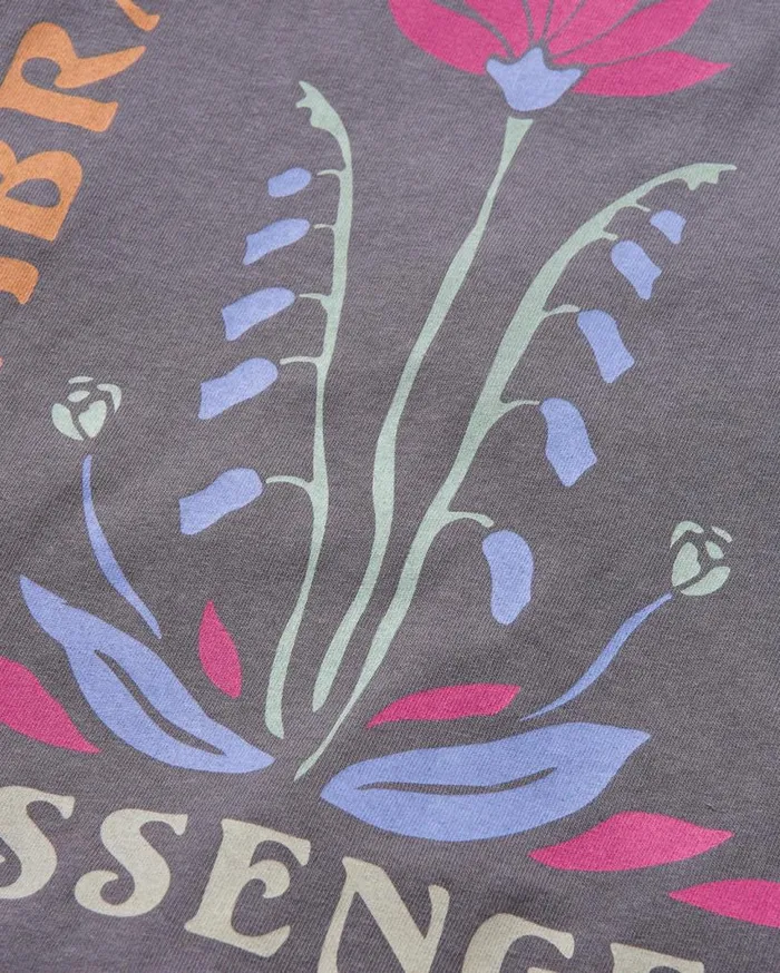 Passenger Clothing Bud Recycled Cotton Oversized TShirt Charcoal Women Tops and TShirts