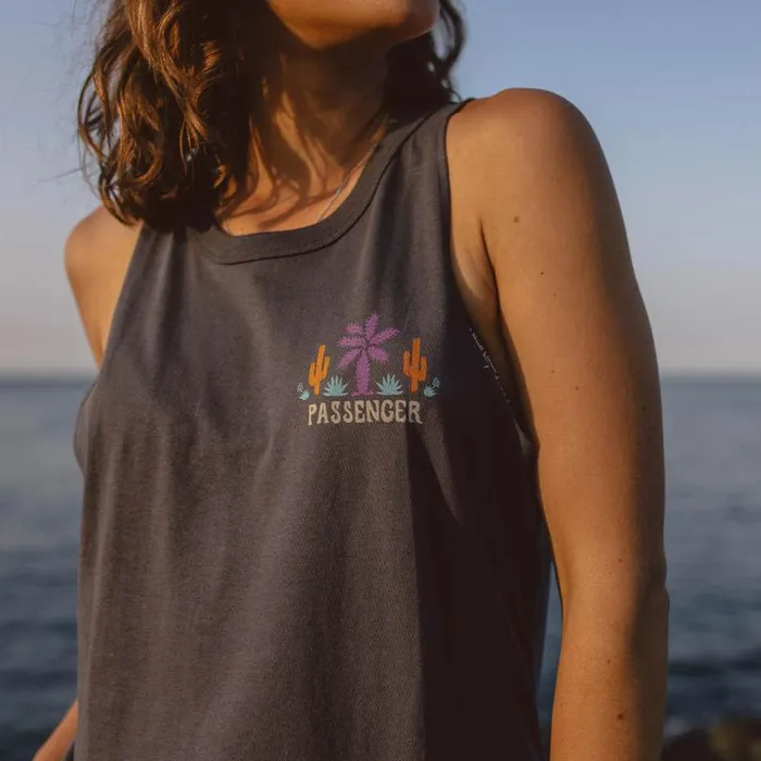 Passenger Clothing Cactus Recycled Cotton Vest Faded Black Women Tops and TShirts