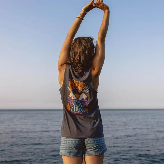 Passenger Clothing Cactus Recycled Cotton Vest Faded Black Women Tops and TShirts