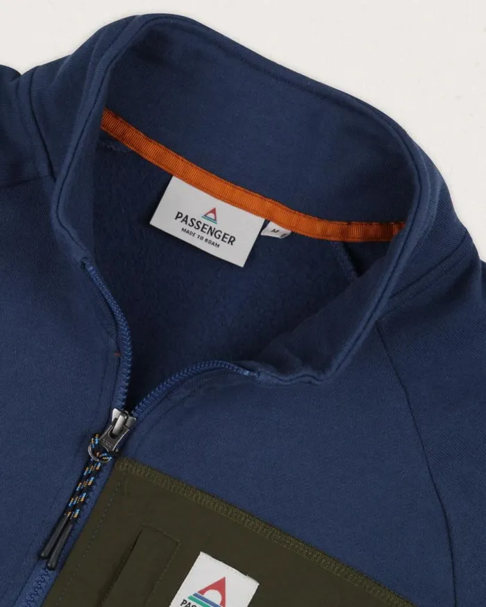 Passenger Clothing Cliff Recycled Cotton Hoodie Dark Denim Men Hoodies and Sweatshirts