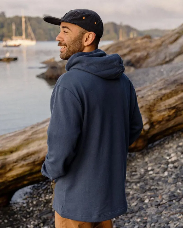 Passenger Clothing Cliff Recycled Cotton Hoodie Dark Denim Men Hoodies and Sweatshirts