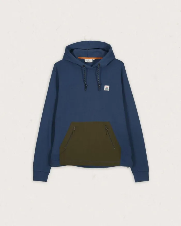 Passenger Clothing Cliff Recycled Cotton Hoodie Dark Denim Men Hoodies and Sweatshirts