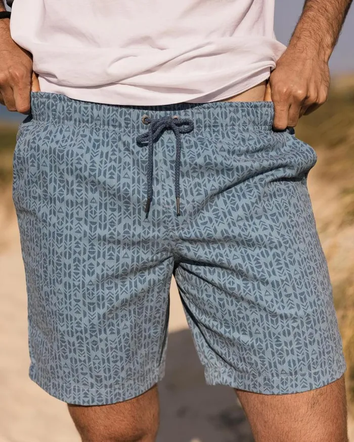 Passenger Clothing Drifter Walk Short Blue Mini Geo Men Shorts