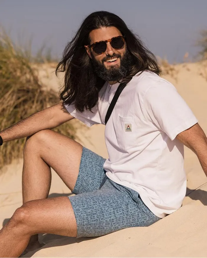 Passenger Clothing Drifter Walk Short Blue Mini Geo Men Shorts