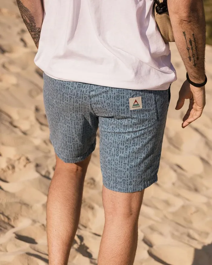 Passenger Clothing Drifter Walk Short Blue Mini Geo Men Shorts
