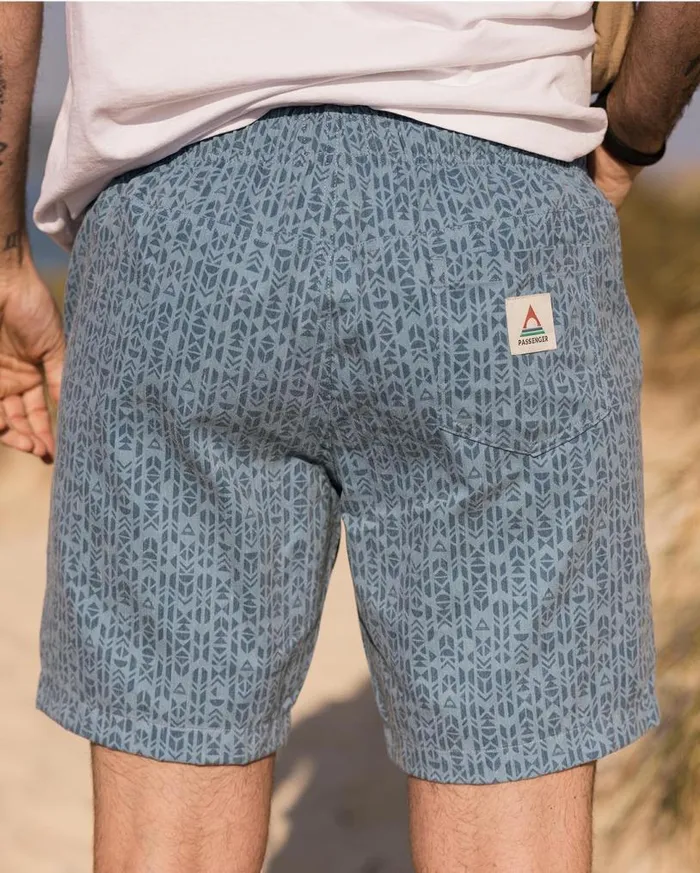 Passenger Clothing Drifter Walk Short Blue Mini Geo Men Shorts