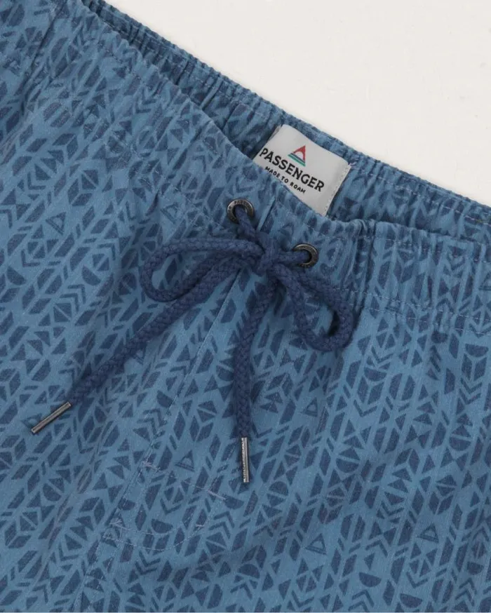 Passenger Clothing Drifter Walk Short Blue Mini Geo Men Shorts