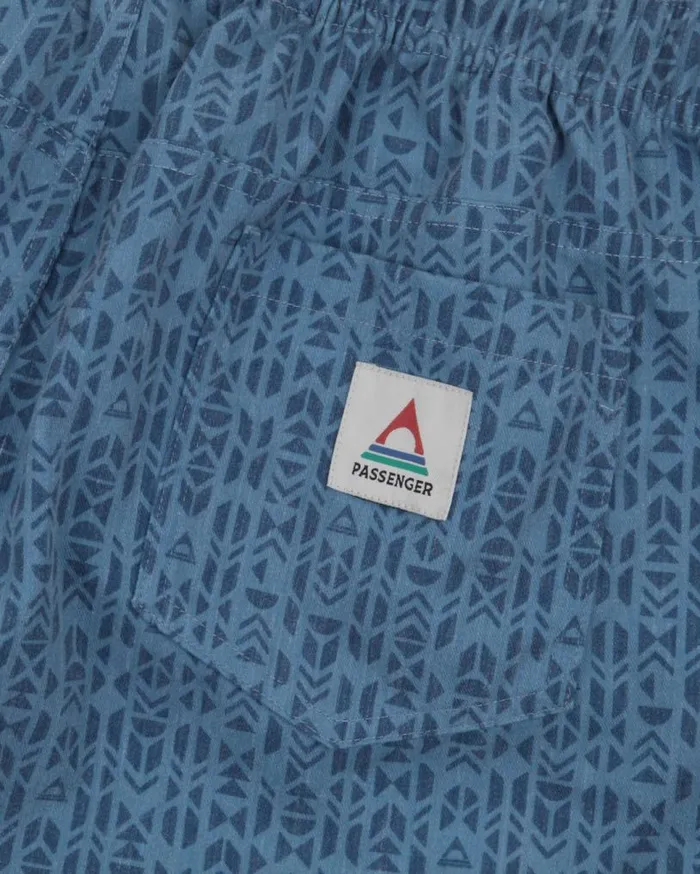 Passenger Clothing Drifter Walk Short Blue Mini Geo Men Shorts