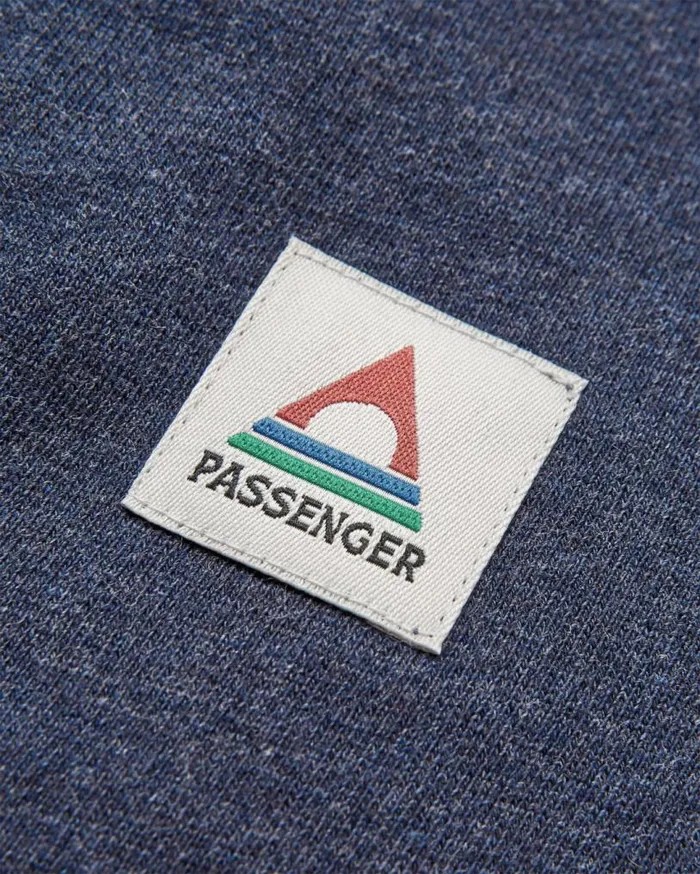 Passenger Clothing Heritage Full Zip Organic Cotton Hoodie Deep Navy Marl Men Hoodies and Sweatshirts