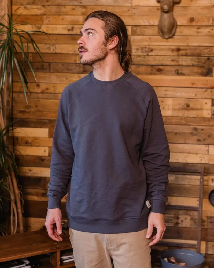Passenger Clothing Heritage Recycled Cotton Sweatshirt Faded Black Men Hoodies and Sweatshirts