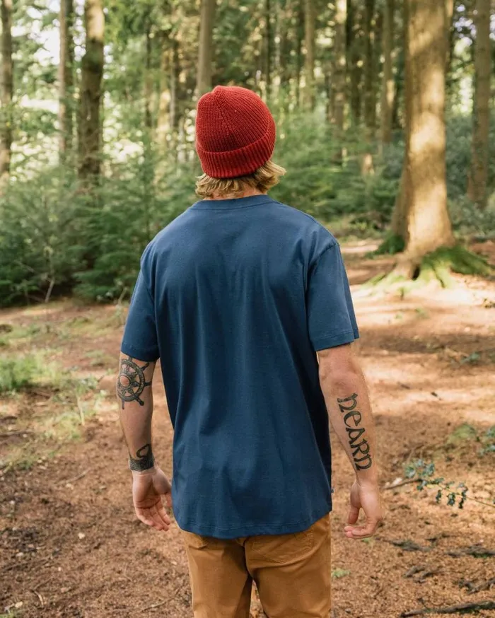 Passenger Clothing Heritage Recycled Relaxed Fit TShirt Dark Denim Men TShirts and Vests