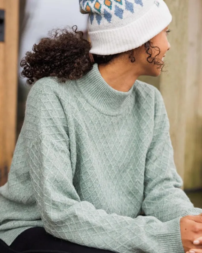 Passenger Clothing Hinterland Recycled Knitted Jumper Pistachio Women Knitwear