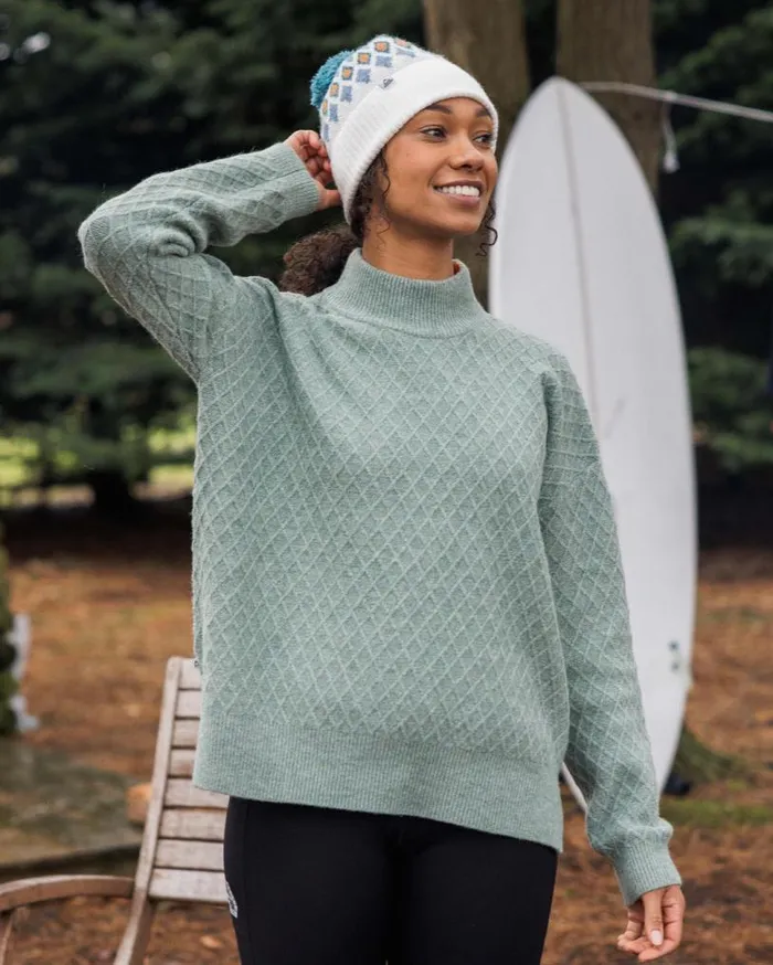 Passenger Clothing Hinterland Recycled Knitted Jumper Pistachio Women Knitwear