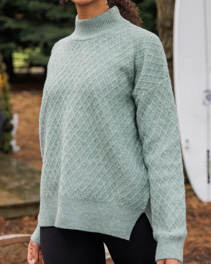 Passenger Clothing Hinterland Recycled Knitted Jumper Pistachio Women Knitwear