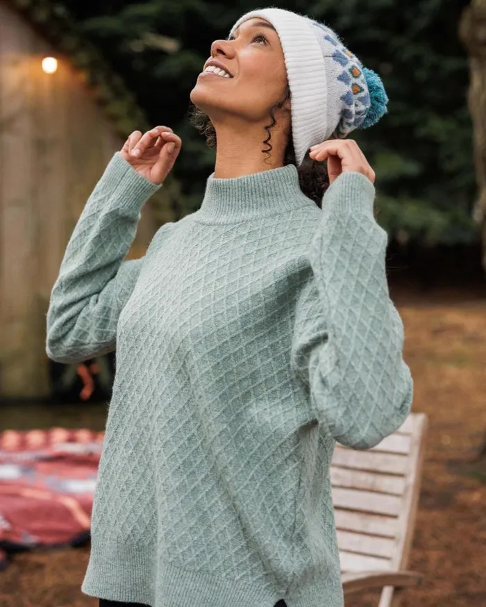 Passenger Clothing Hinterland Recycled Knitted Jumper Pistachio Women Knitwear