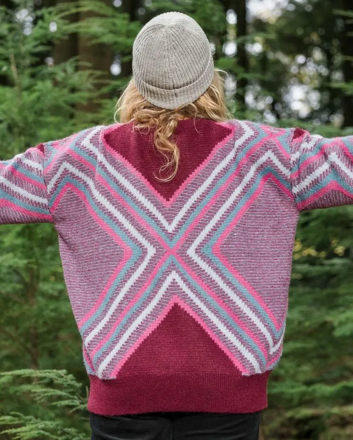 Passenger Clothing Homestead Oversized Recycled Knitted Jumper Wine Women Knitwear