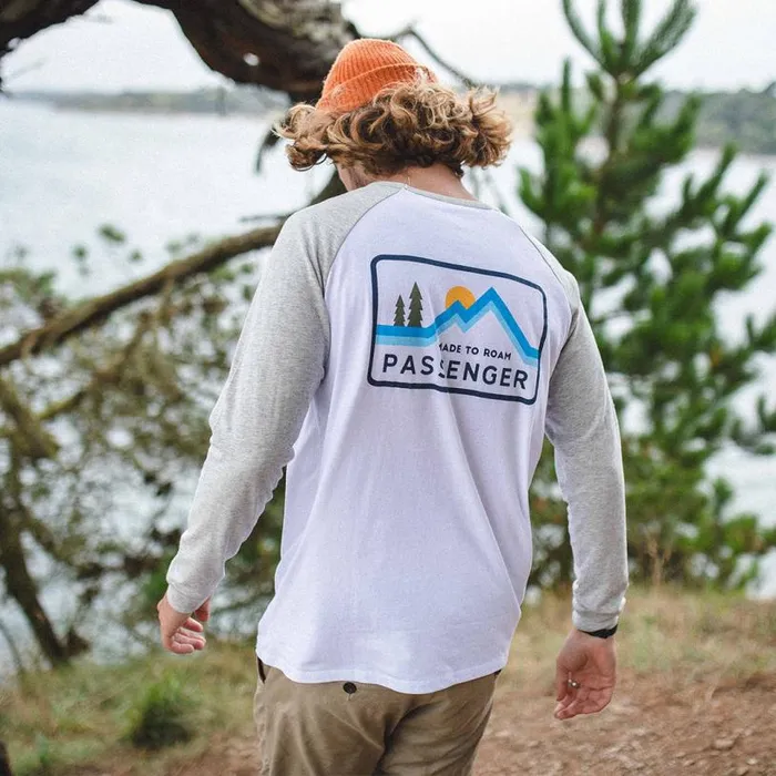 Passenger Clothing Made To Roam Recycled LS TShirt White Men TShirts and Vests