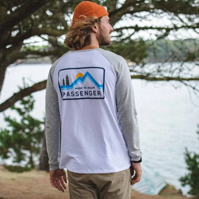 Passenger Clothing Made To Roam Recycled LS TShirt White Men TShirts and Vests