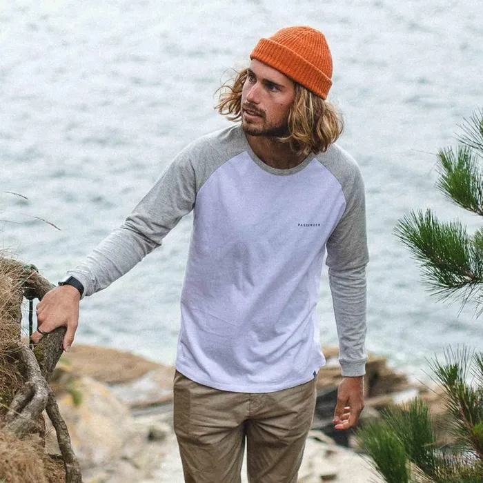 Passenger Clothing Made To Roam Recycled LS TShirt White Men TShirts and Vests