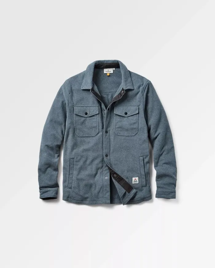 Passenger Clothing Maple Recycled Polar Fleece Shirt Navy Marl Men Shirts