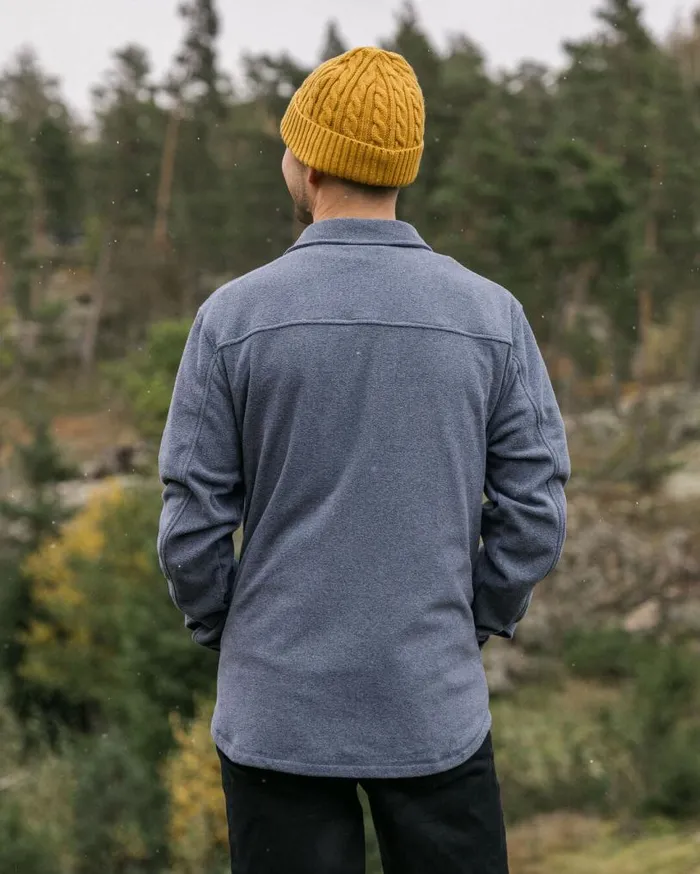 Passenger Clothing Maple Recycled Polar Fleece Shirt Navy Marl Men Shirts