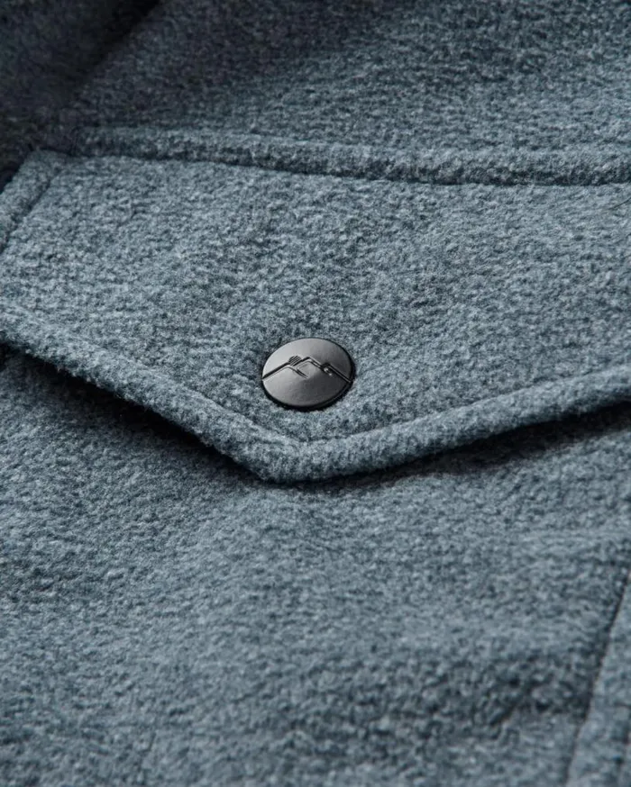 Passenger Clothing Maple Recycled Polar Fleece Shirt Navy Marl Men Shirts