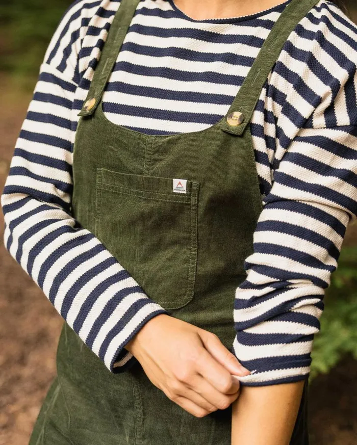 Passenger Clothing Meadows Organic Cotton Cord Dungarees Fir Tree Women Dungarees and Trousers
